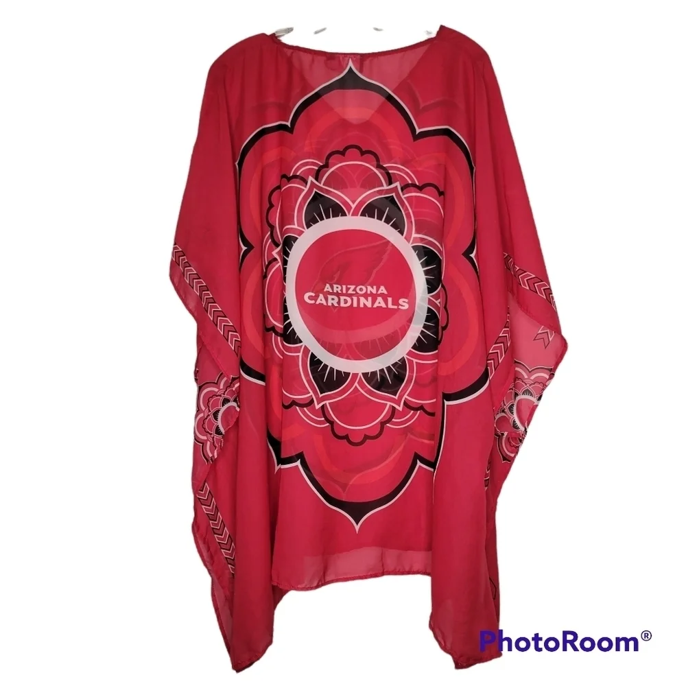 NFL AZ Cardinals Women's Sheer Caftan Swimsuit Cover-Up - Picture 6 of 6